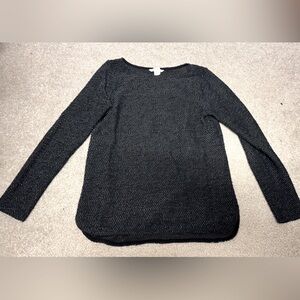 H&M black and white marled top